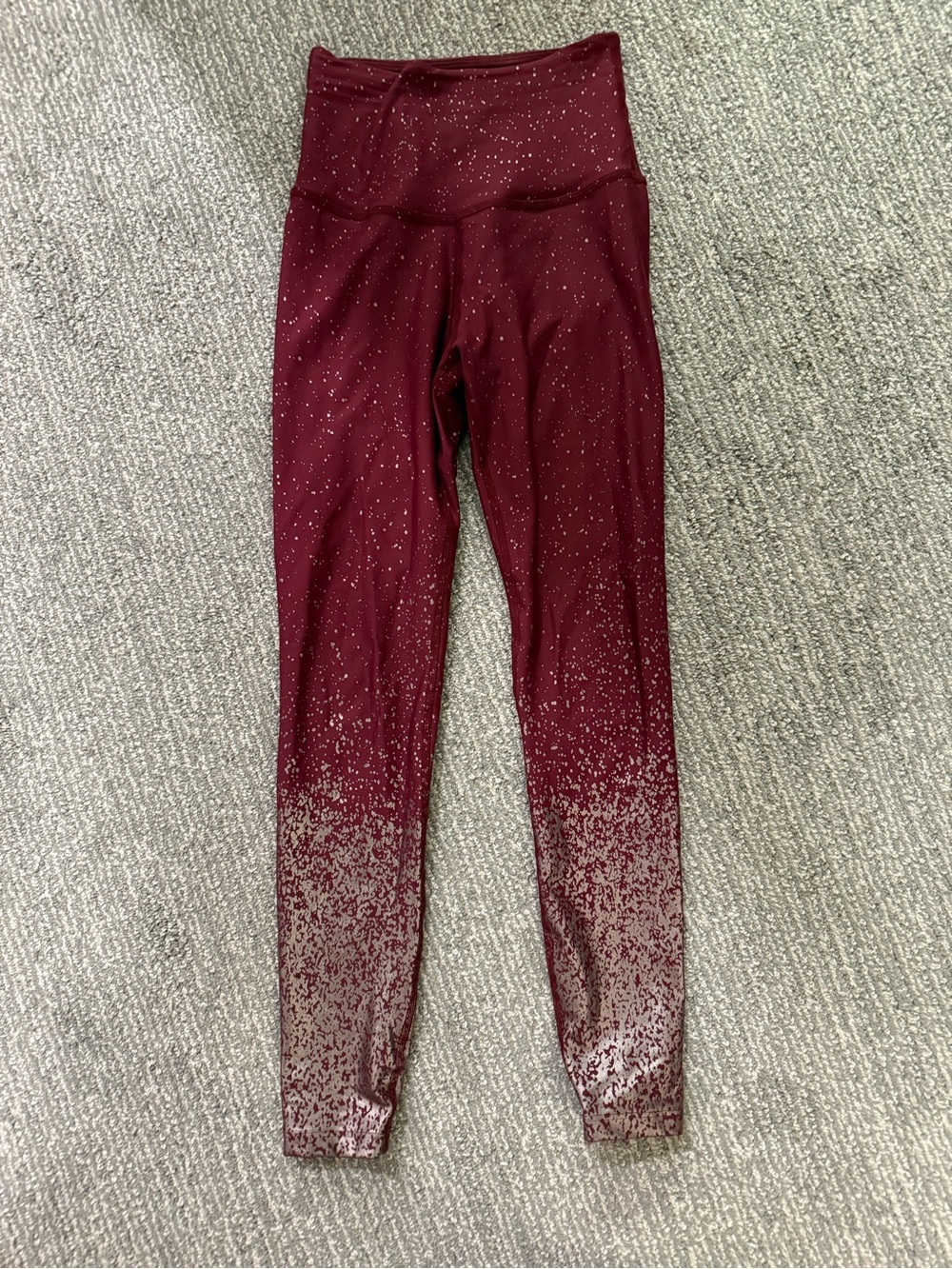 Beyond Yoga Burgundy Speckled High Waisted Leggings Women S Metallic Ombré Activ